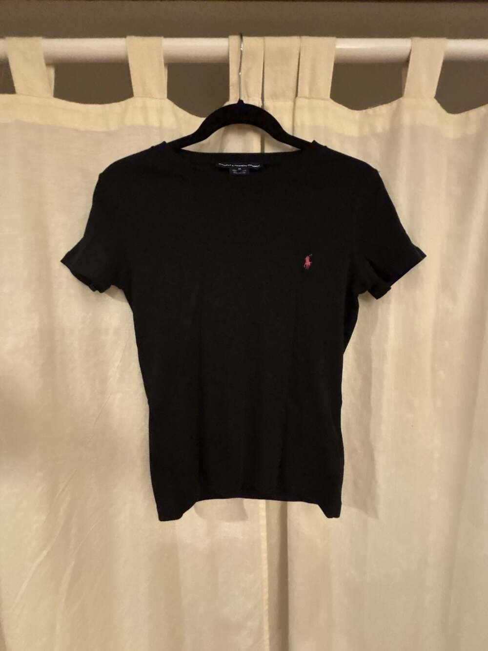 Ralph Lauren Sport Women's Short Sleeve Crewneck T-Shirt with Pink Pony Logo